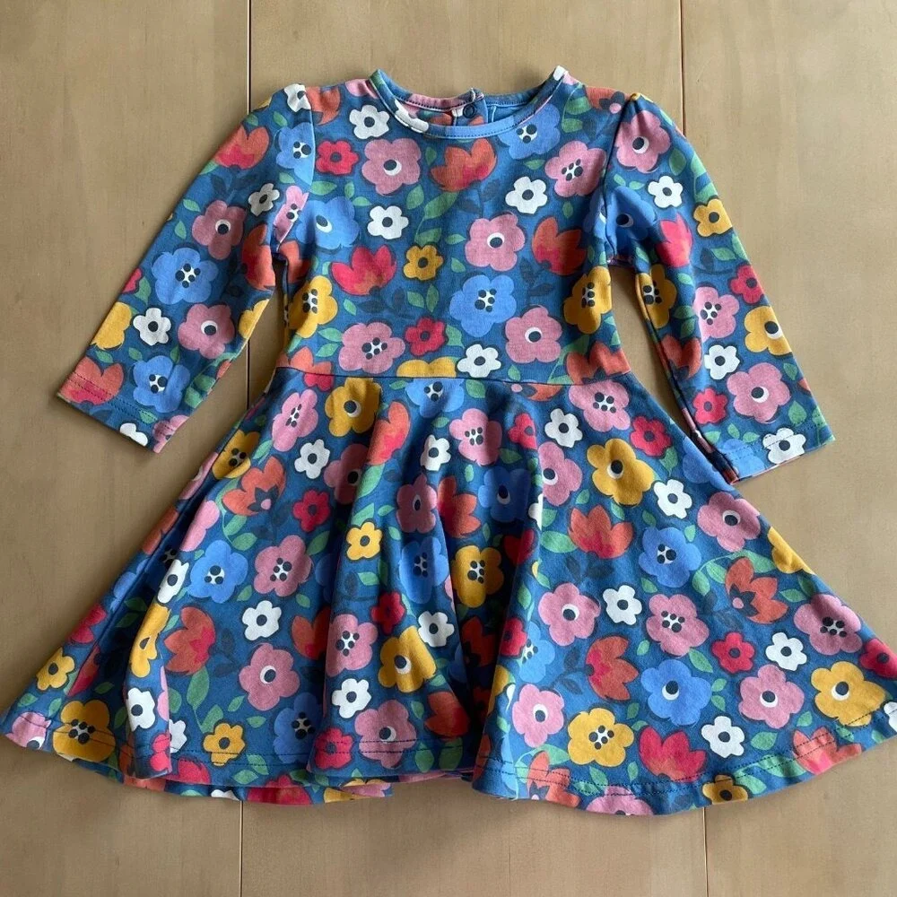 JoJo Maman Bébé 100% Cotton Floral Twirl Dress - Size 12-18 Months
